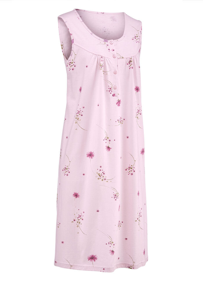 Nattlinnen i tvåpack med breda axelband och knappslå 1X MJUK SYRENFÄRG, 1X MJUK ROSFÄRG