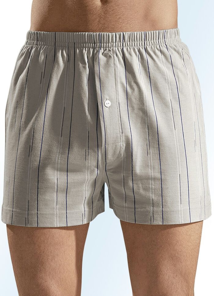 Fyrpack boxershorts, med ficka, enf&auml;rgade med r&auml;nder 