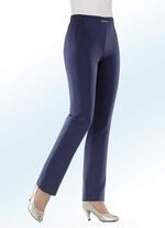 Byxor med dekorativ kant framtill p&aring; linningen 