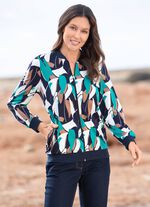 Skjortjacka med hel dragkedja 