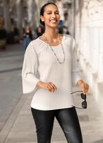 Tunika gjord av luftiga veck ECRU