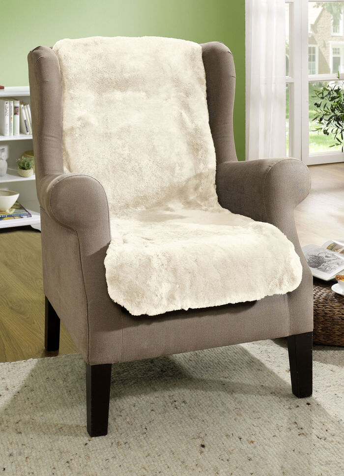 Bekvämt mjukt lammskinnsfåtöljsskydd BEIGE