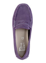 ELENA EDEN mockasintofflor tillverkade av smidig kohudsmocka LILA