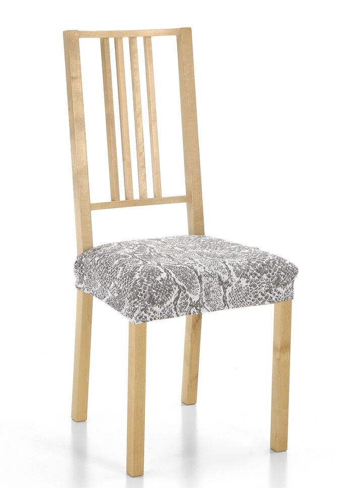 Lättskötta stretchöverdrag i ormliknande look GRÅ