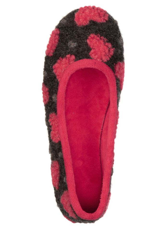 Laurina, snygga damballerinor, med hj&auml;rtm&ouml;nster ANTRACITER&Ouml;D