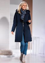 Kort kappa med fast huva 