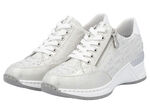 Rieker sneakers med snörning av tryckt syntetmaterial LJUSGRÅ-SILVER