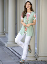 Byxor med smal fåll i 15 färger ECRU