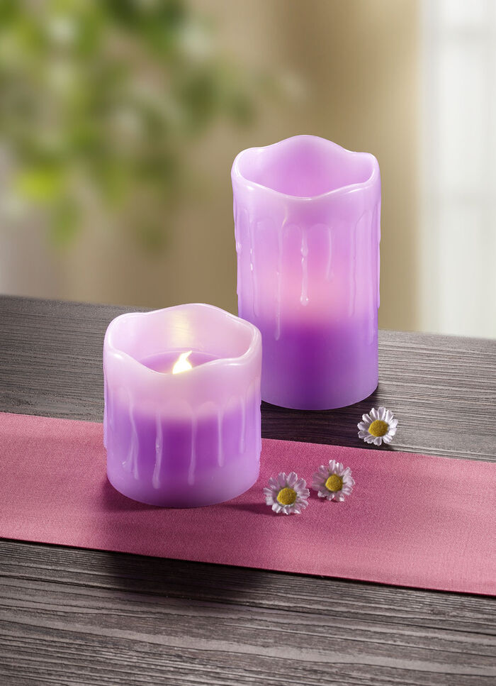 LED-ljus i äkta vax med doft LILA
