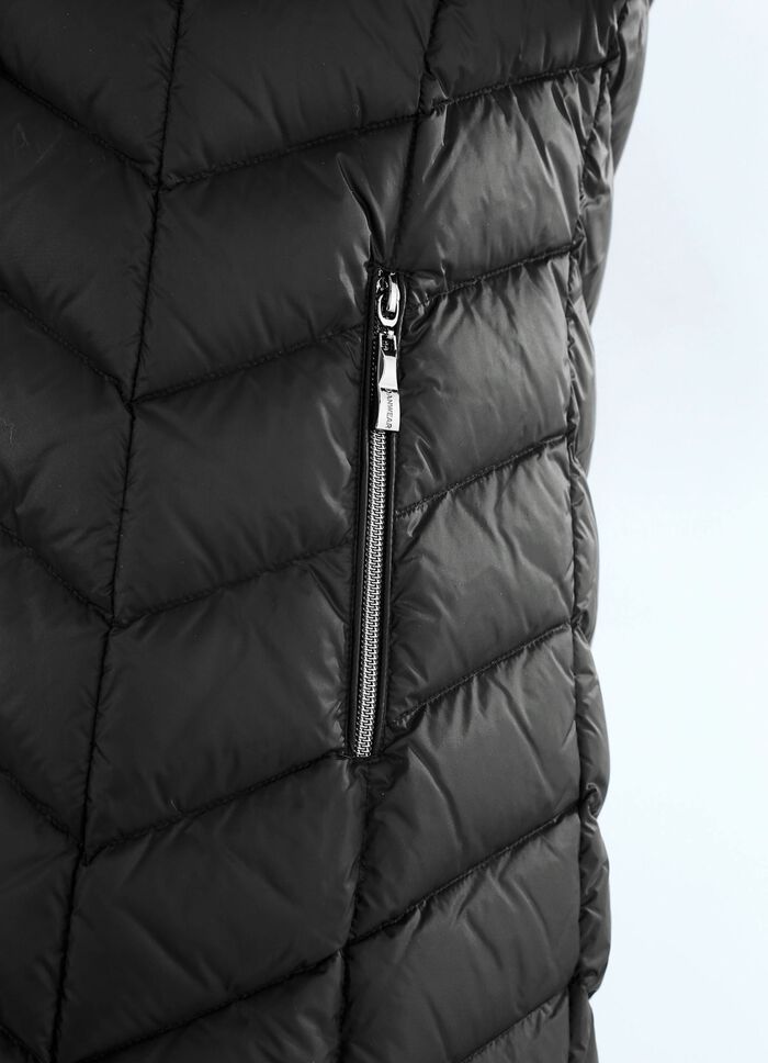 Dunjacka med avtagbar huva 