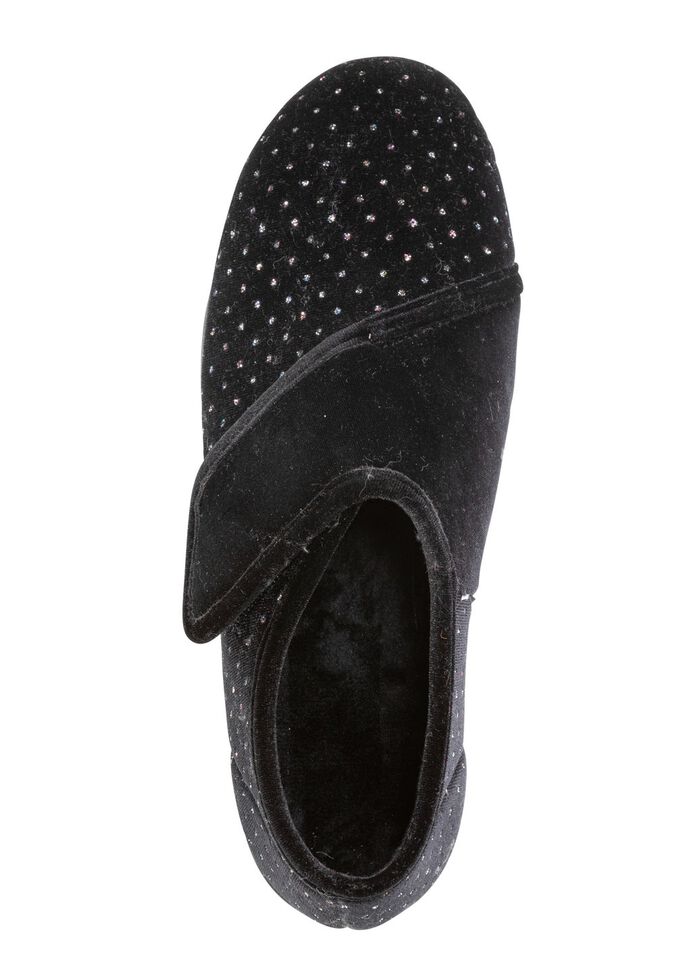 Laurina kardborresko med fint gnistrande glitterpr&auml;gling SVART