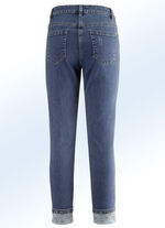 Eleganta jeans i 7/8-längd med vackra strasskanter JEANS BLÅ