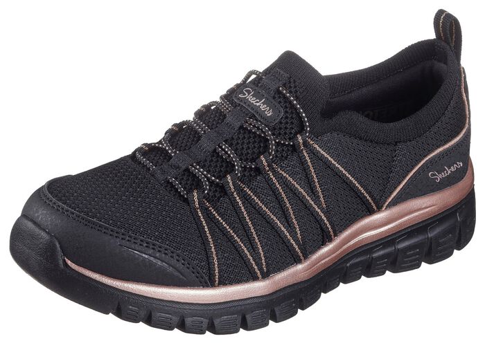 SKECHERS, trendiga damtofflor, tillverkade av stickat meshmaterial 