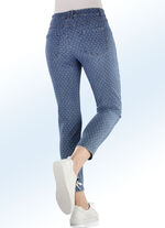 Jeans med trendig prickdesign JEANS BLÅ