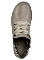 ELENA EDEN skosko med snörning och vadderad skaftkant i textil TAUPE