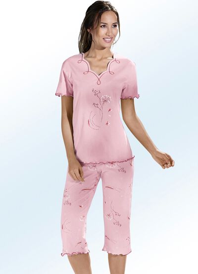 Pyjamas, korta ärmar med V-ringning 