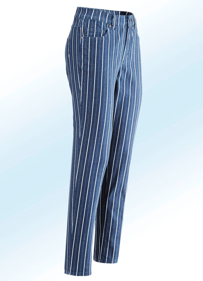 Jeans med elegant randigt m&ouml;nster 