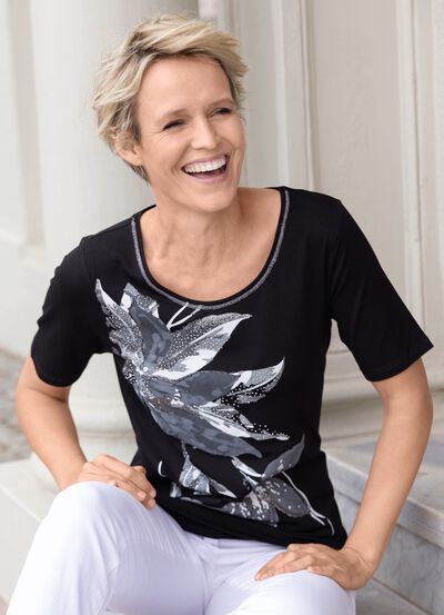 Skjorta med tallriksdekoration 