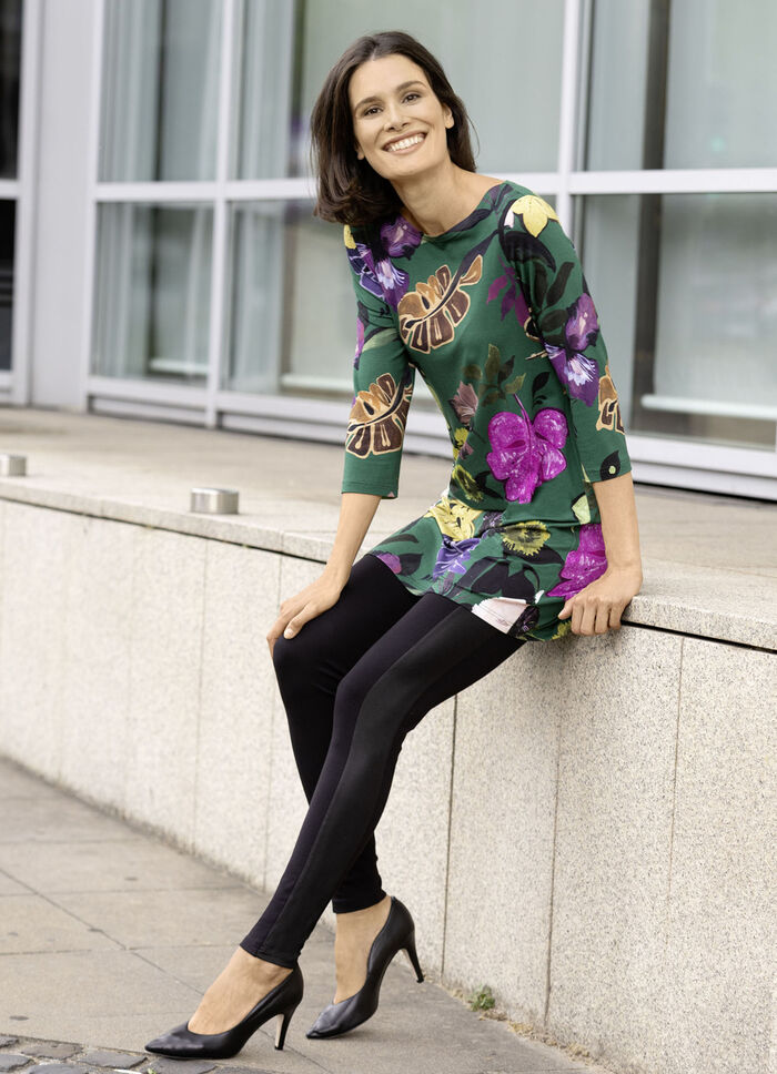 Leggings i en intressant blandning av material SVART