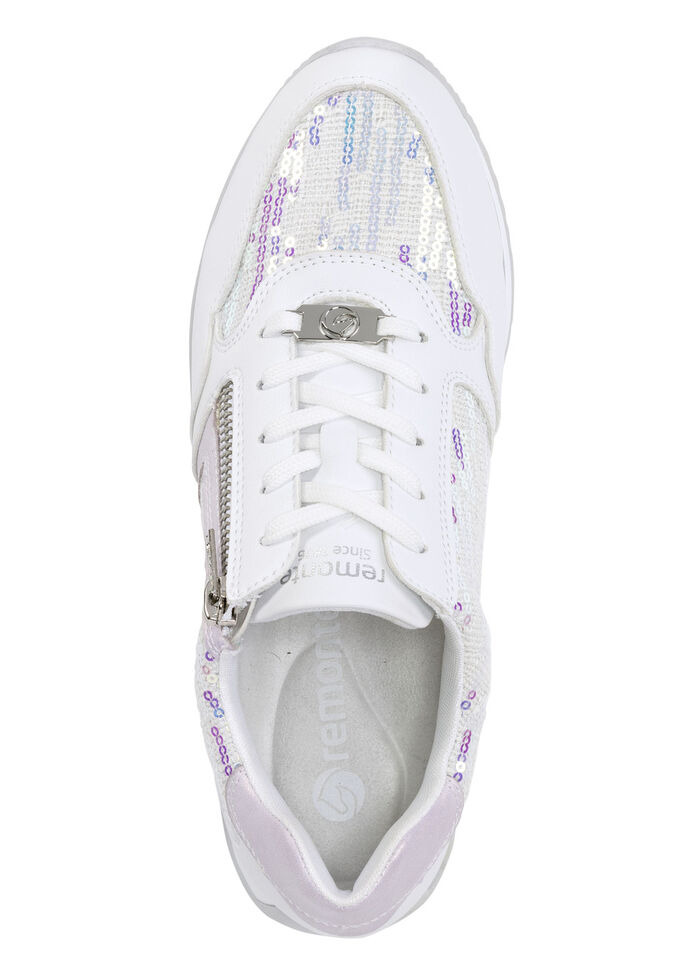 Sneakers i en intressant materialmix VIT SYREN