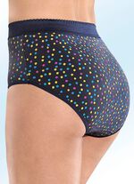 Formade trosor i fempack med f&auml;rgglatt prickm&ouml;nster 