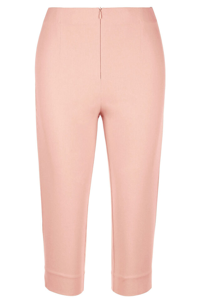 Capribyxor med bekvämt elastiskt midjeband APRICOT