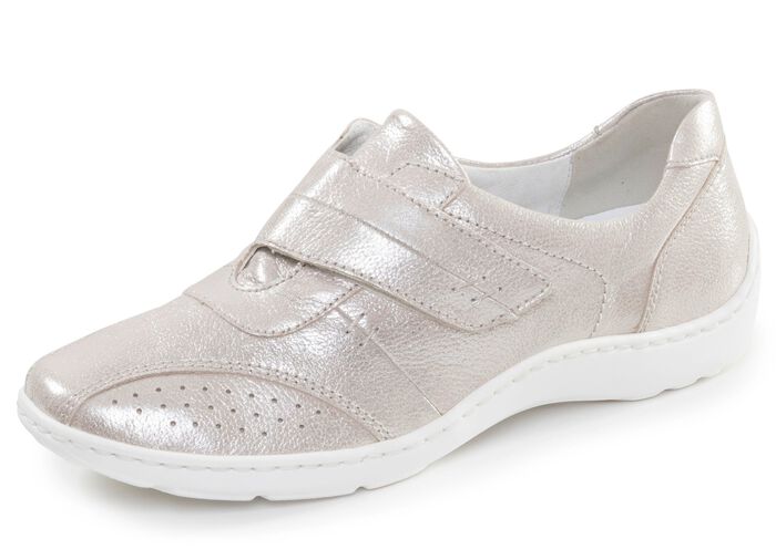 Waldl&auml;ufer, bekv&auml;ma damtofflor, bredd H, med uttagbar fotb&auml;dd CHAMPAGNER