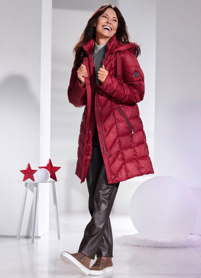 Kort kappa med avtagbar huva RUBINR&Ouml;D