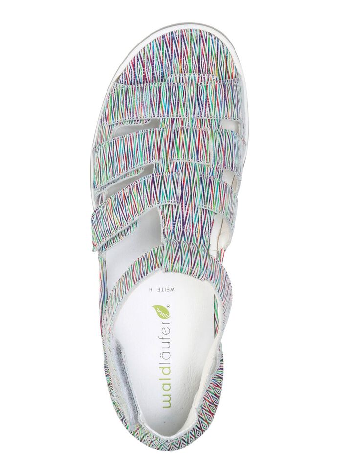 Waldl&auml;ufer bro clip sandal fantasifullt tryckt VIT-F&Auml;RGGLAD