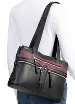 Laurina, väska, dam, gjord av läder SCHWARZ-BURGUND