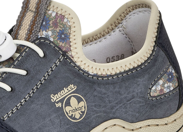 Sneakers från Rieker med snabbknäppning DENIM BLÅ-BEIGE
