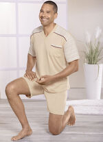 Götting Shorty med naturfärgad bomull och V-ringning 