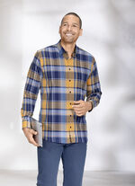 Rutig skjorta med button-down krage D''BLAU-OCKER