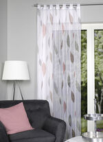 Gardin med prickigt vågmönster RÖD-GRÅ