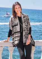 Poncho med elegant jacquarddesign 
