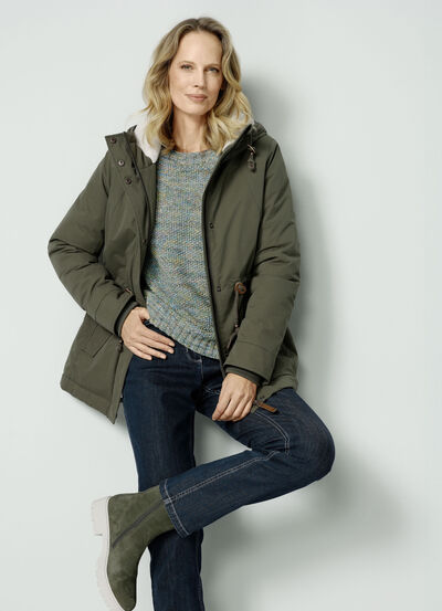 Funktionsjacka med fast huva 