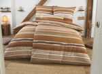 Dubbelsidigt tryckt sängklädesset i polycotton-kvalitet BEIGE-BRAUN