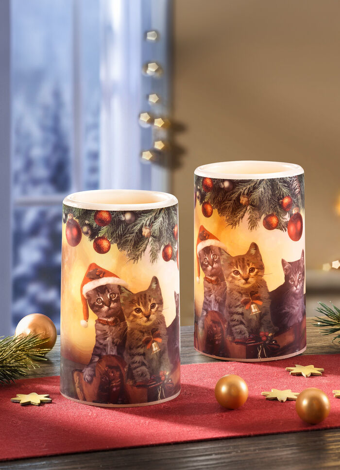 LED-ljus av äkta vax, uppsättning om 2 