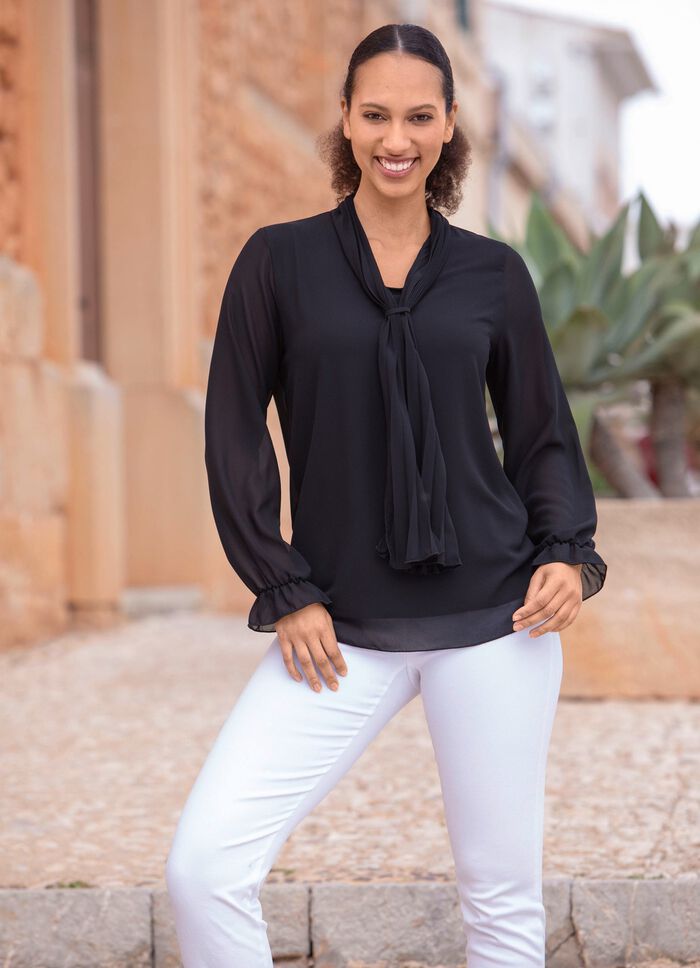 Tunika med knytband SVART