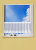 Kort gardin av handf&auml;rgad jacquard 