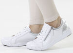 ELENA EDEN, bekväma damsneakers, vidd G, med uttagbar fotbädd VIT-SILVER