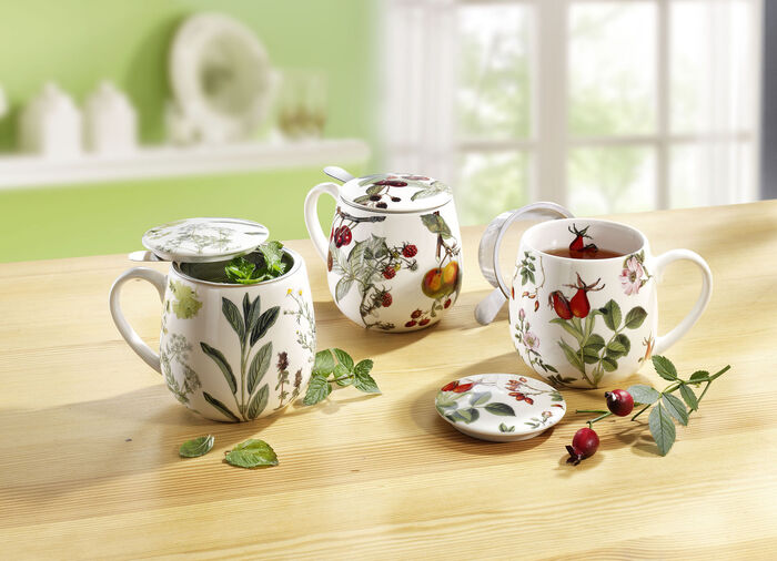 Fina tekoppar i porslin FÄRGGLAD