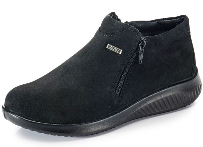 Andningsbara damst&ouml;vlar, vinterskor, bredd K, med dragkedja SVART