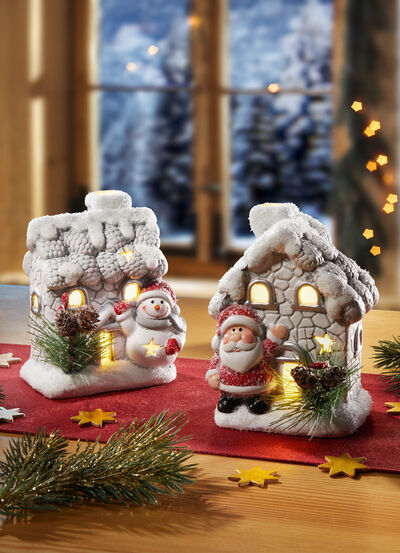 Upplysta små hus, uppsättning om 2 