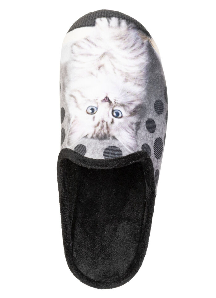 Laurina, klassiska damtofflor med kattmotiv, 