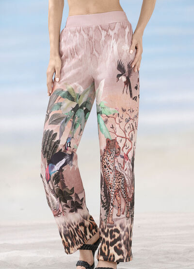 Laurina-byxor med briljant färgtryck 