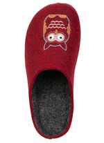 Klassiska damtofflor, tillverkade av filtmaterial GRANATROT