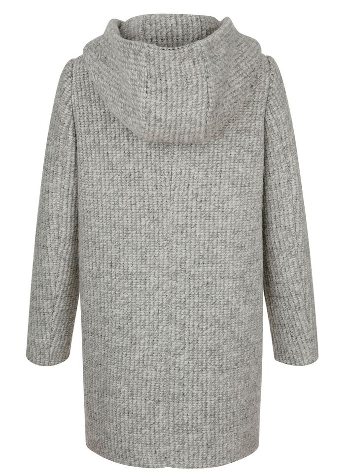 L&aring;ng jacka med fast huva 