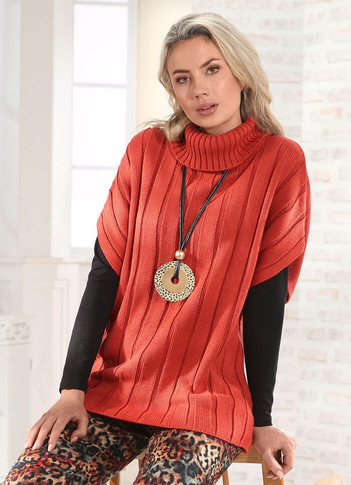 Pulloverväst med stretchig look 