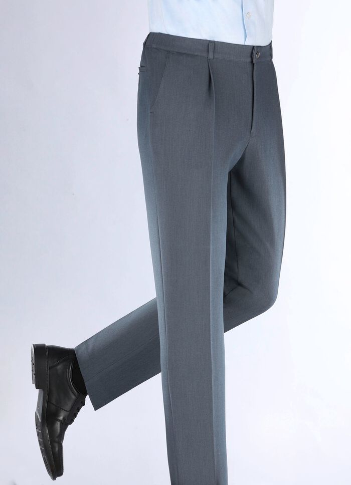 "Klaus Models" byxor med veck i 3 f&auml;rger R&Ouml;KBL&Aring; MELERAD